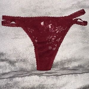 PINK Victoria's Secret Burgundy Lace Panties